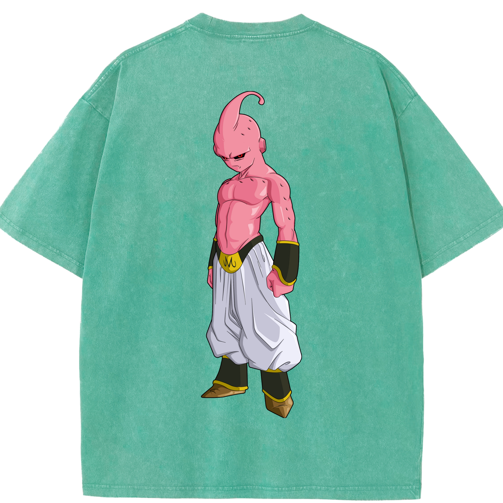（画像用） ドラゴンボール 魔人ブウ DRAGON BALL Majin Buu 綿100% ヴィンテージ風 半袖Tシャツ（背面プリント）
